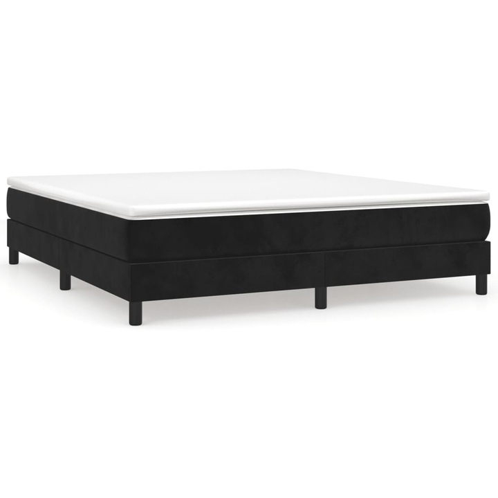 Cadru de pat vidaXL, negru, 160x200 cm, catifea, 23.9 kg