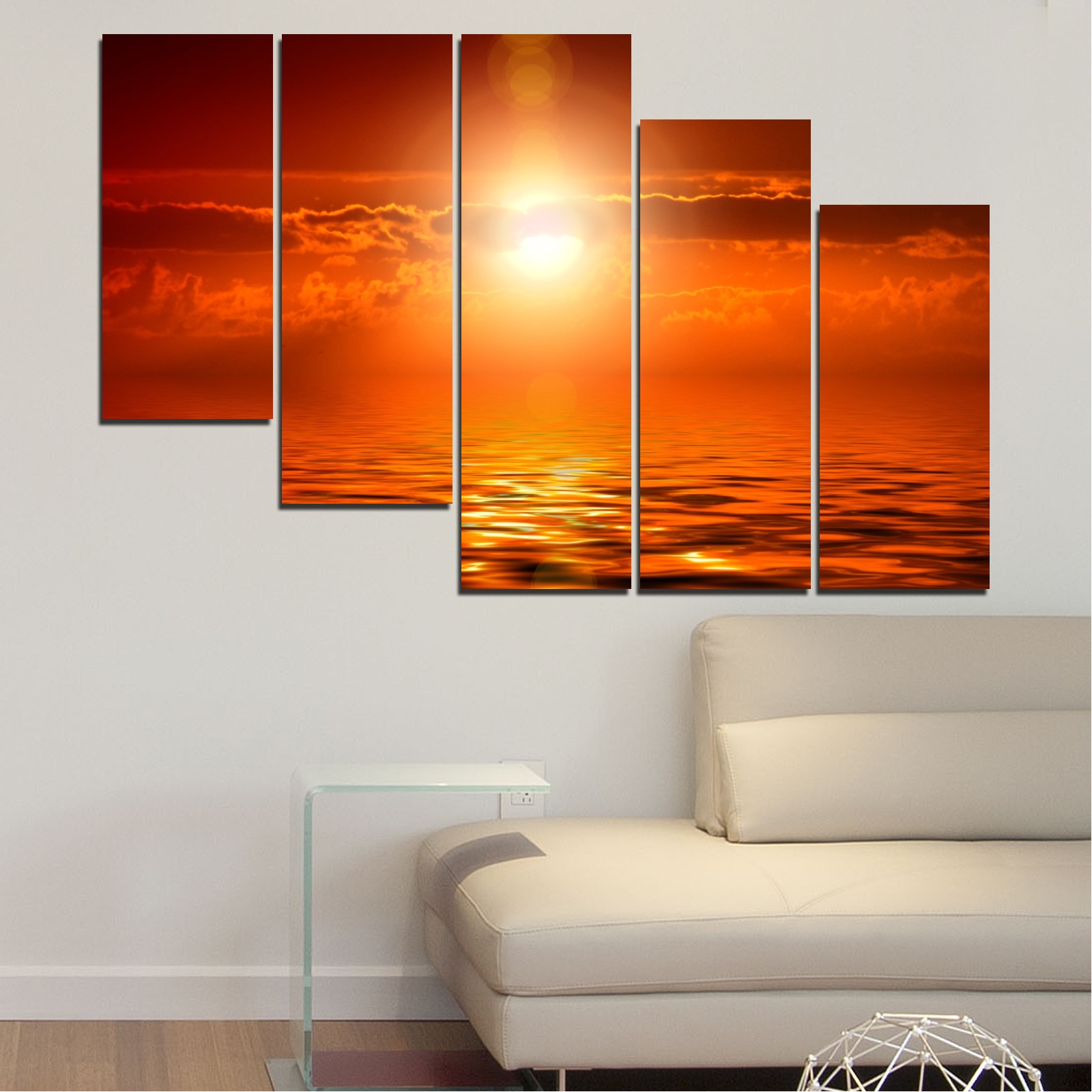 Декоративни панели Vivid Home от 5 части, Пейзаж, PVC, 160x100 см, 7-ма ...