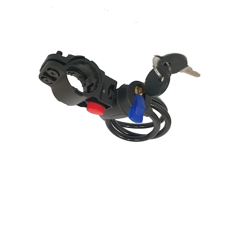 Antifurt Bicicleta cu Cheie, Culoare Negru Albastru 80 cm
