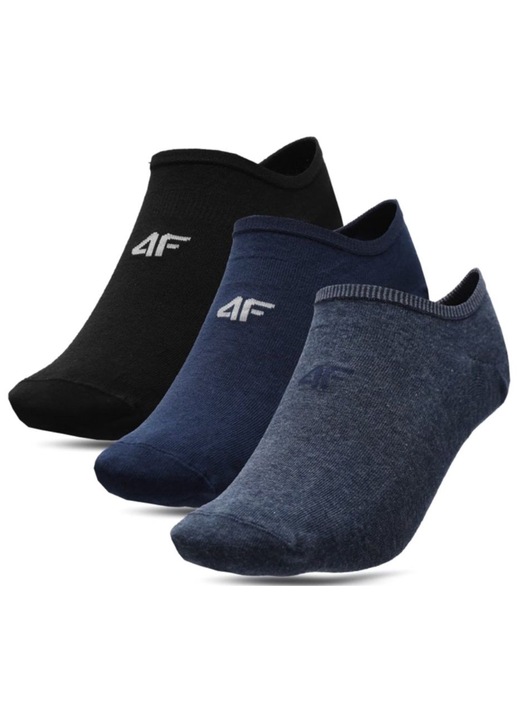 Мъжки чорапи, 4F, Памук, 3 чифта, Черен/Тъмносин