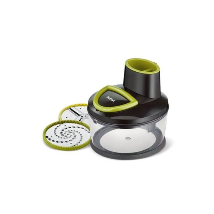 Мини чопър Tefal K1390114, 1.2 L купа, 2 диска от неръждаема стомана, безопасно заключване Черен/Зелен