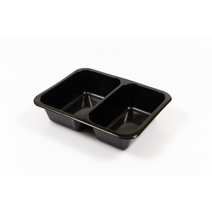 Caserole termosudabile, 2 compartimente 22.7x17.8x4 cm, 50 buc