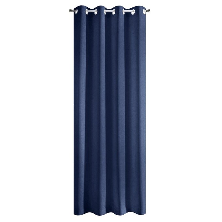 Eurofirany RITA dekoratív függöny, fém gyűrűkkel, sötétkék