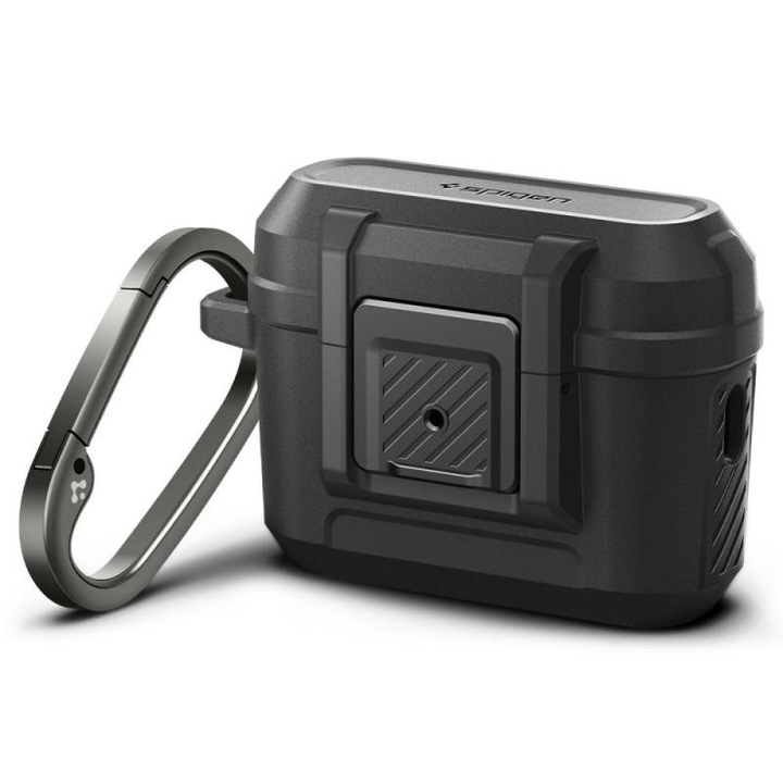 Калъф Spigen, Lock Fit, съвместим с Apple AirPods Pro / Pro 2, Черен