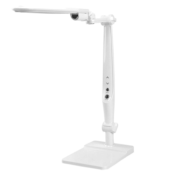 Lampa de Birou cu Led, 6500K, 9W, 950 Lumeni, Lumina in 3 Culori-Calda sau Rece, Ajustare Intensitate cu Atingere, Pliabila, White