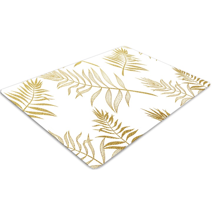 Covor pentru scaun de birou, PVC, frunze de palmier, Maro, 140 cm x 100 cm, 010250310030100029543