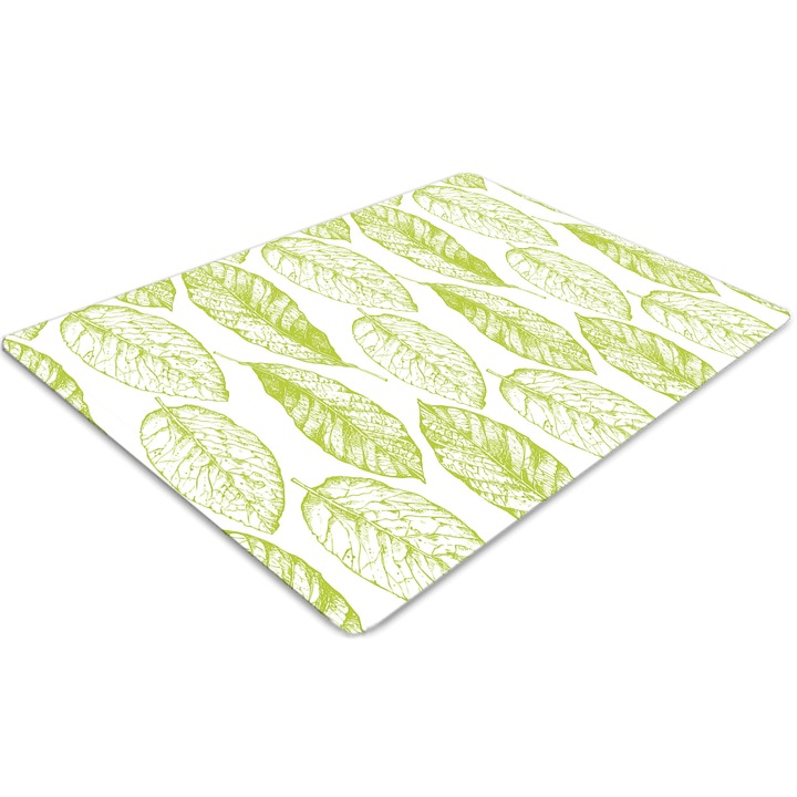 Covor pentru scaun de birou, PVC, frunze verzi, Verde, 140 cm x 100 cm, 010250310030100029563