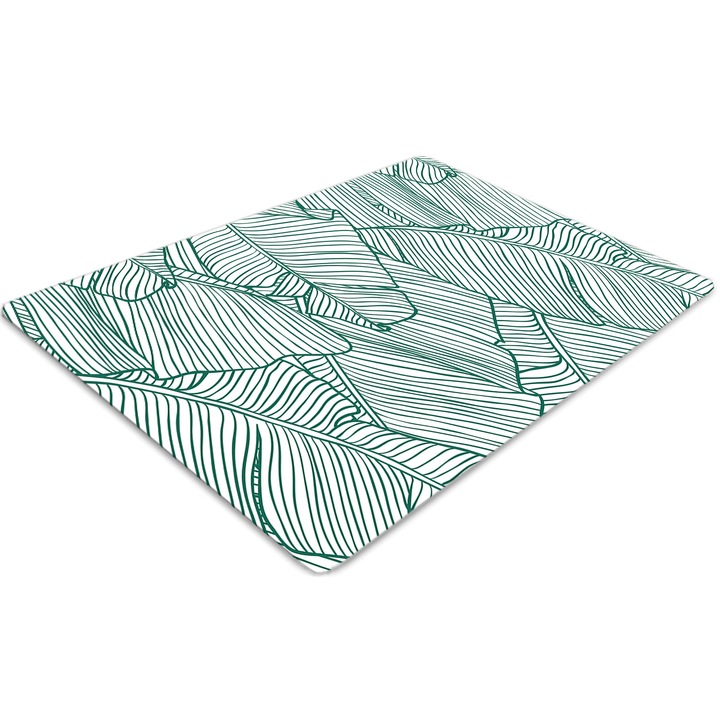 Szőnyeg irodai székhez, PVC, vízlevél, zöld, 140 cm x 100 cm, 010250310030100029883