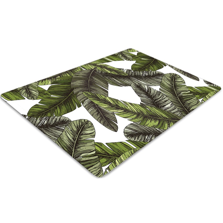 Covor pentru scaun de birou, PVC, frunzele junglei, Verde, 140 cm x 100 cm, 010250310030100030250