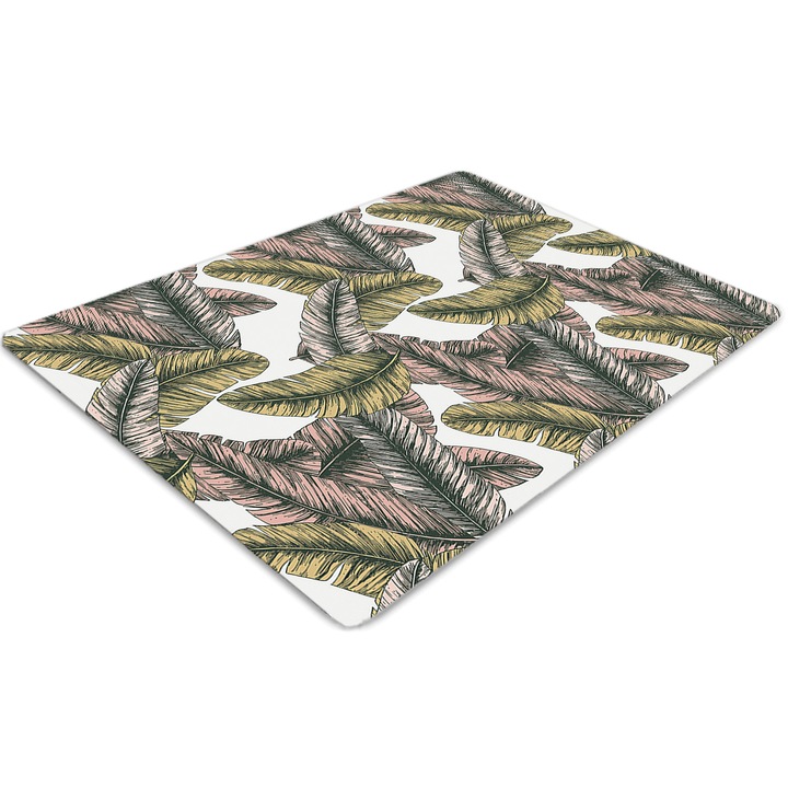 Covor pentru scaun de birou, PVC, frunze de bananier, Maro, 140 cm x 100 cm, 010250310030100030254