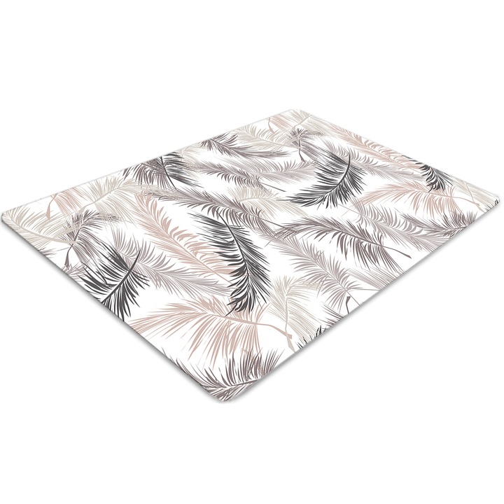Covor PVC, Tulup, Vinil, Dreptunghi, Frunze de palmier, Maro, 100 cm x 70 cm, 010250310010100011323