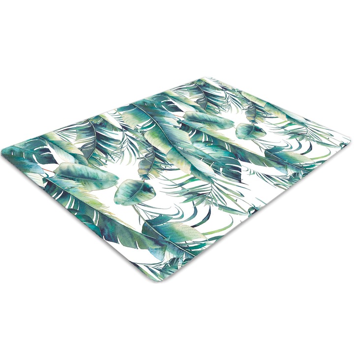 Covor pentru scaun de birou, PVC, frunze cazatoare, Albastru, 140 cm x 100 cm, 010250310030100029876