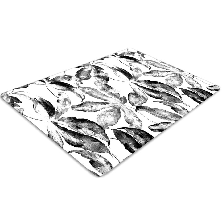 Covor pentru scaun de birou, PVC, frunze lacuite, Alb, 140 cm x 100 cm, 010250310030100030738