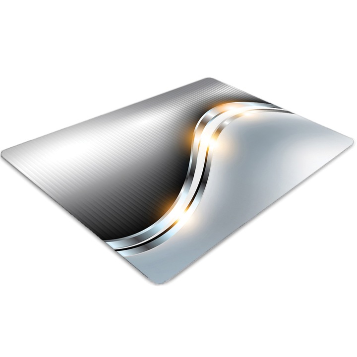 Covor pentru scaun de birou, PVC, stralucitor argintiu, Alb, 140 cm x 100 cm, 010250310030100005489