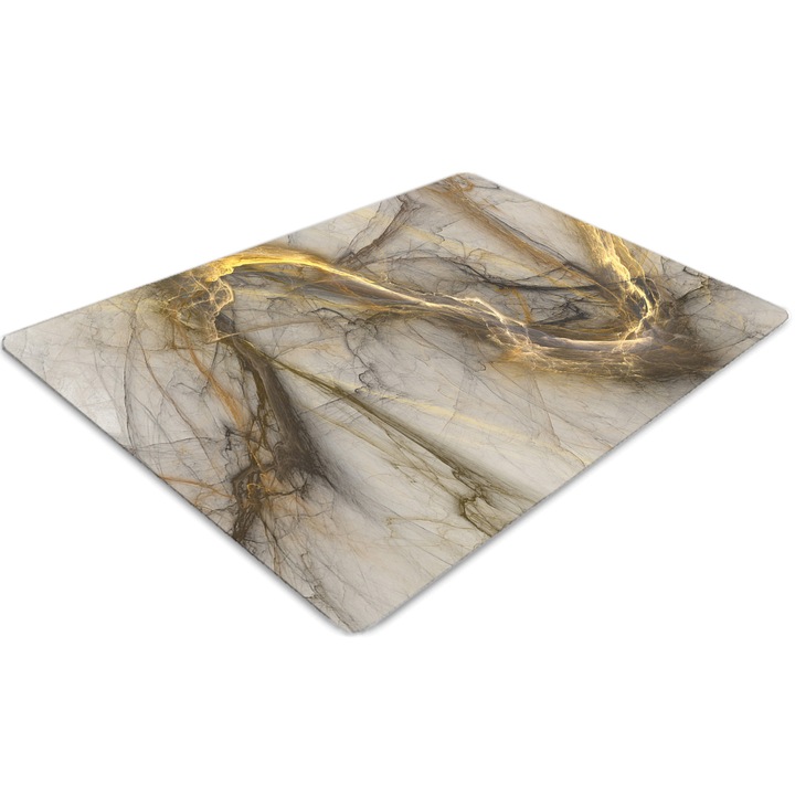 Covor pentru scaun de birou, PVC, marmura de aur, Gri, 140 cm x 100 cm, 010250310030100030962