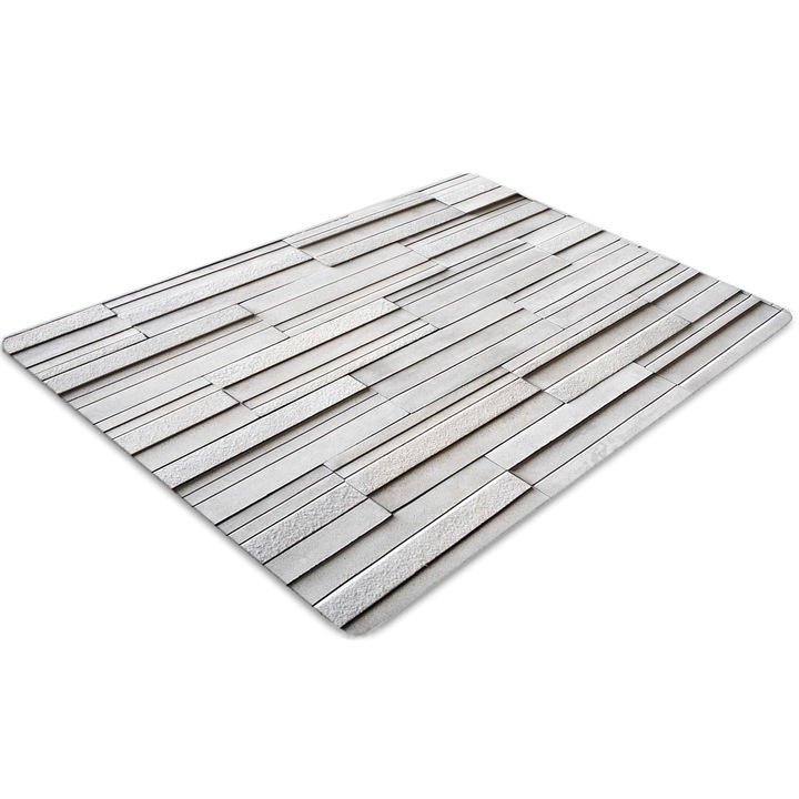 Covor pentru scaun de birou, PVC, table albe, Gri, 140 cm x 100 cm, 010250310030100030972