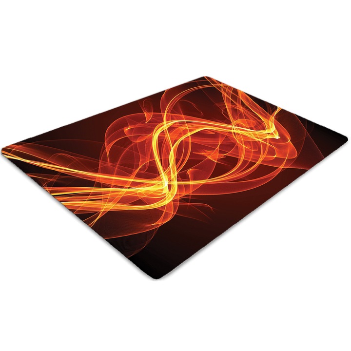 Covor pentru scaun de birou, PVC, flacari iluminate, Roz, 140 cm x 100 cm, 010250310030100030960