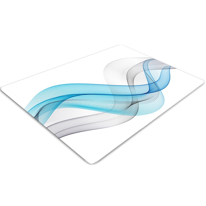 Covor pentru scaun de birou, PVC, unde sonore, Albastru, 140 cm x 100 cm, 010250310030100030954