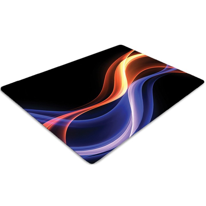 Covor pentru scaun de birou, PVC, razele, Negru, 140 cm x 100 cm, 010250310030100030942