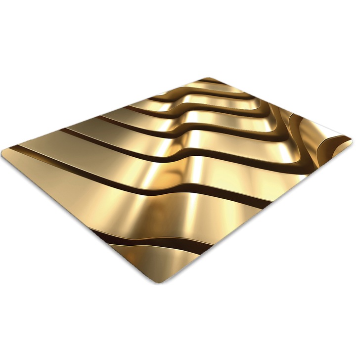 Covor PVC. Tulup. Vinil. Dreptunghi. Valuri. Negru. 140 cm x 100 cm. 010250310030100030944