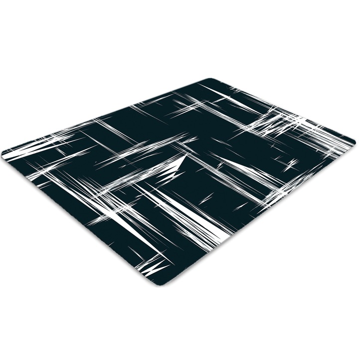 Covor pentru scaun de birou, PVC, urme ale ghearelor, Negru, 140 cm x 100 cm, 010250310030100030956