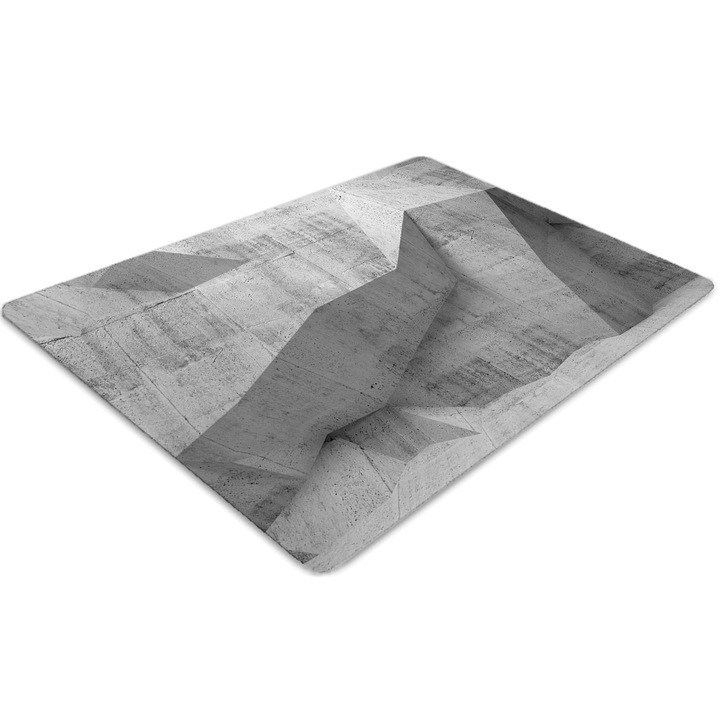 Covor pentru scaun de birou, PVC, beton de abstractizare, Gri, 140 cm x 100 cm, 010250310030100030913
