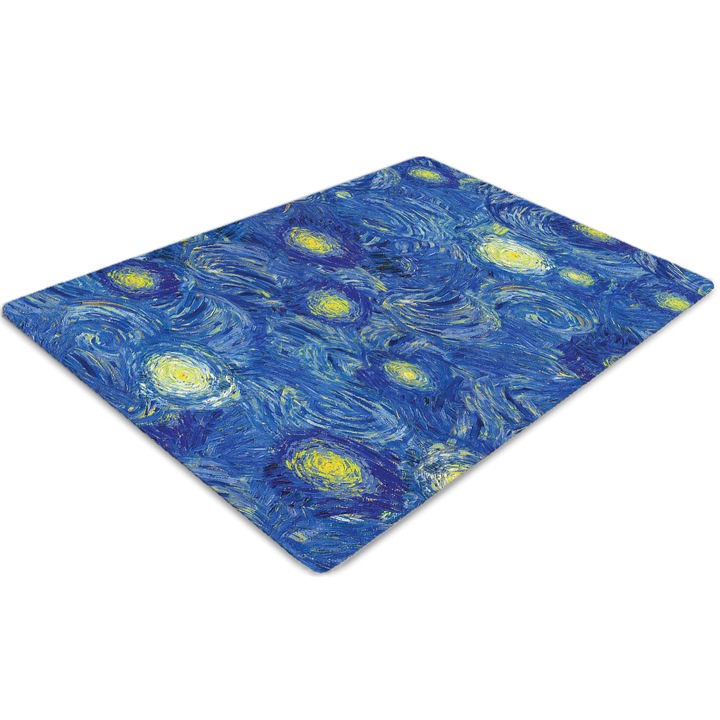 Covor pentru scaun de birou, PVC, lumini de noapte, Albastru, 140 cm x 100 cm, 010250310030100030932