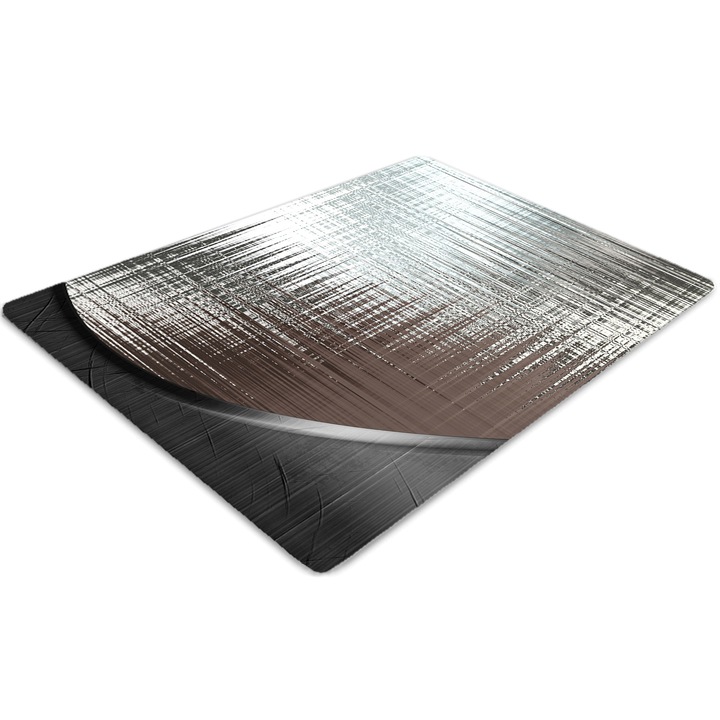 Covor pentru scaun de birou, PVC, abstractia argint, Maro, 140 cm x 100 cm, 010250310030100030936