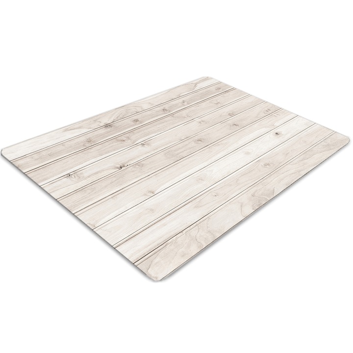 Covor pentru scaun de birou, PVC, lemn alb, Gri, 140 cm x 100 cm, 010250310030100030921