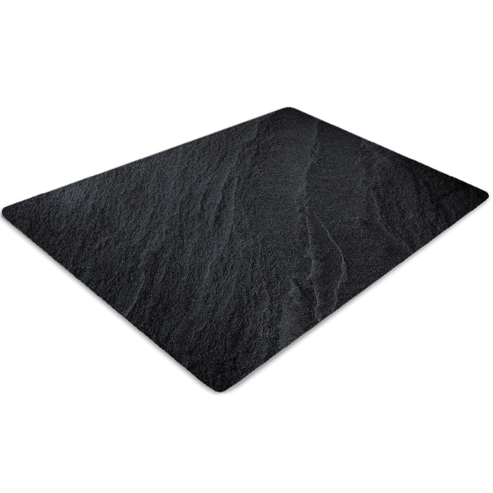 Covor pentru scaun de birou, PVC, nisip negru, Gri, 140 cm x 100 cm, 010250310030100030934