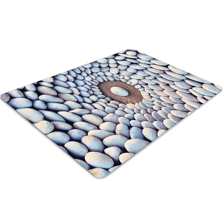 Covor pentru scaun de birou, PVC, pietre zen, Albastru, 140 cm x 100 cm, 010250310030100000283