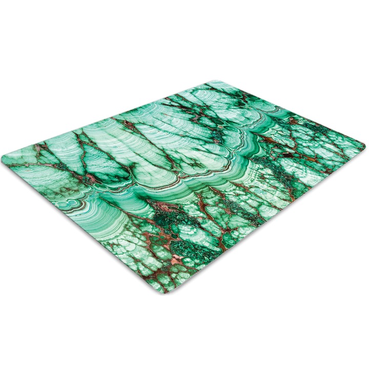 Covor pentru scaun de birou, PVC, turcoaz marmorat, Verde, 140 cm x 100 cm, 010250310030100005875