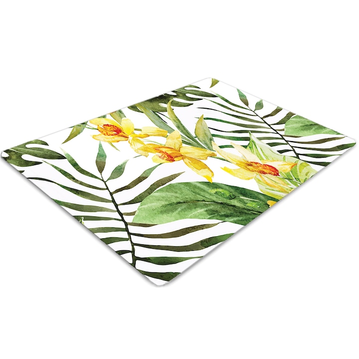 Covor pentru scaun de birou, PVC, foaie de peste mari, Verde, 140 cm x 100 cm, 010250310030100006730