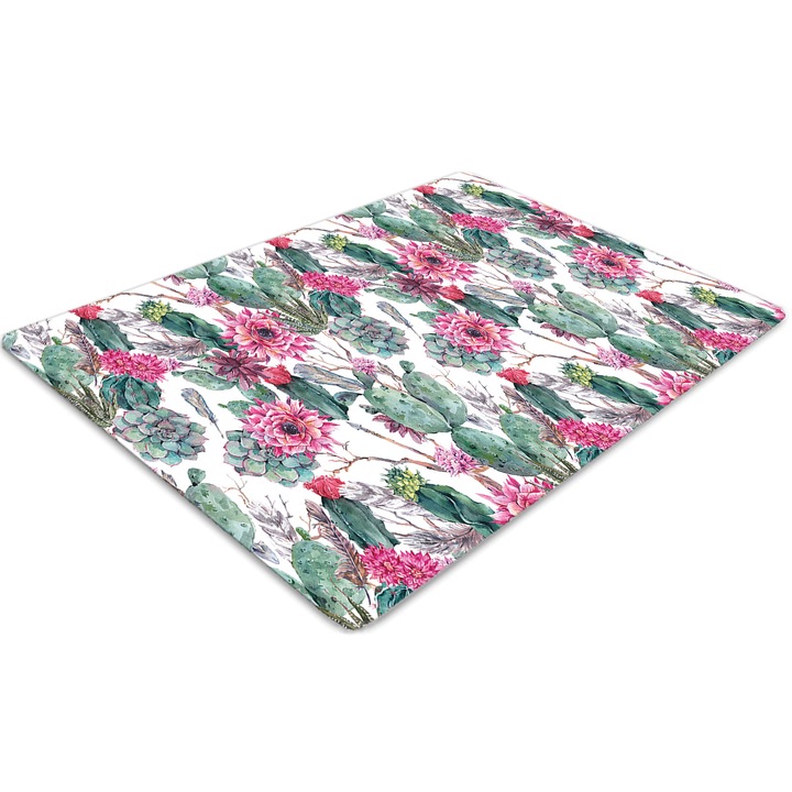 Covor pentru scaun de birou, PVC, suculent, Roz, 140 cm x 100 cm, 010250310030100006620