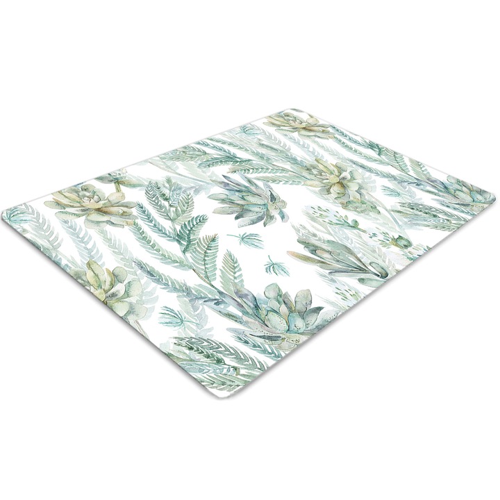 Covor pentru scaun de birou, PVC, stanci pictate, Verde, 140 cm x 100 cm, 010250310030100006565