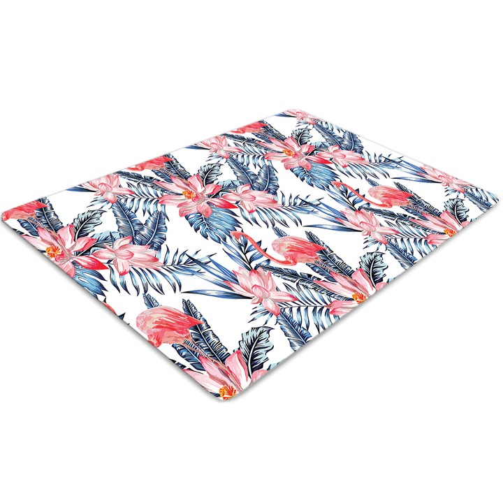 Covor pentru scaun de birou, PVC, flamingo lacuit, Albastru, 140 cm x 100 cm, 010250310030100005856