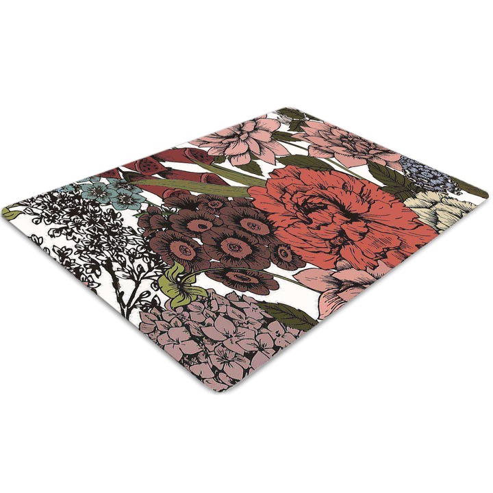 Covor pentru scaun de birou, PVC, flori de toamna, Roz, 140 cm x 100 cm, 010250310030100019422