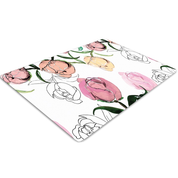 Covor pentru scaun de birou, PVC, bujor, Roz, 140 cm x 100 cm, 010250310030100006718