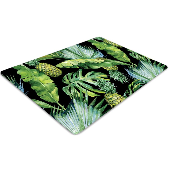 Covor pentru scaun de birou, PVC, ananas, Verde, 140 cm x 100 cm, 010250310030100029576