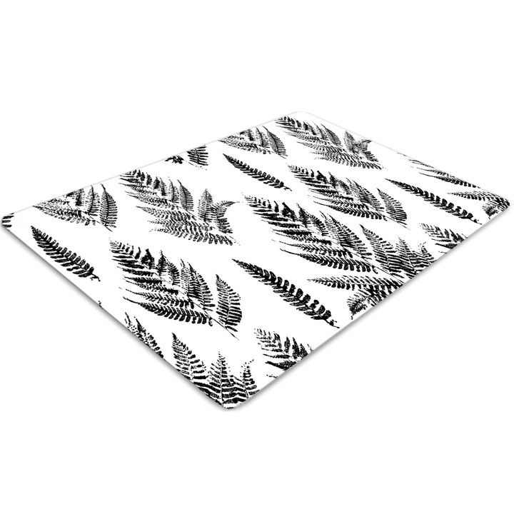 Covor pentru scaun de birou, PVC, urme de feriga, Gri, 140 cm x 100 cm, 010250310030100029565