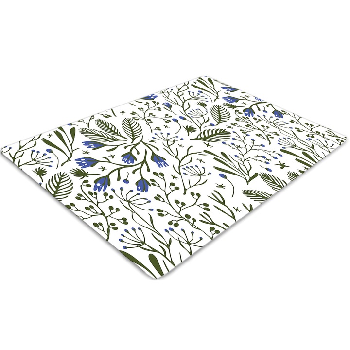 Covor pentru scaun de birou, PVC, plante ornamentale, Verde, 140 cm x 100 cm, 010250310030100010867