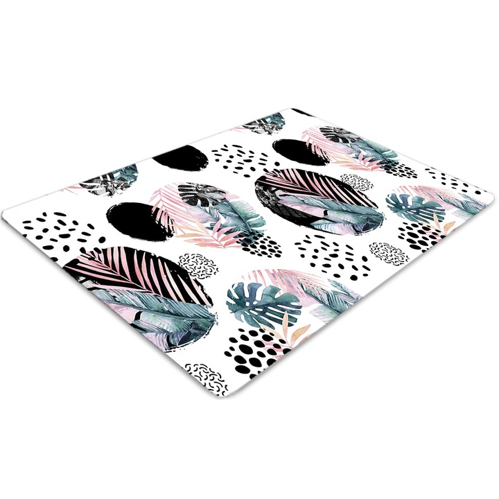 Covor pentru scaun de birou, PVC, fise de abstractizare, Gri, 140 cm x 100 cm, 010250310030100029587