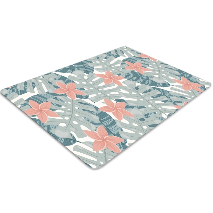 Covor pentru scaun de birou, PVC, pictura murala tropicala, Verde, 140 cm x 100 cm, 010250310030100030610