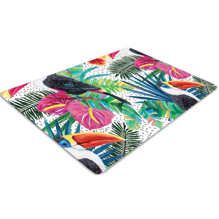 Covor pentru scaun de birou, PVC, tucani, Verde, 140 cm x 100 cm, 010250310030100030731