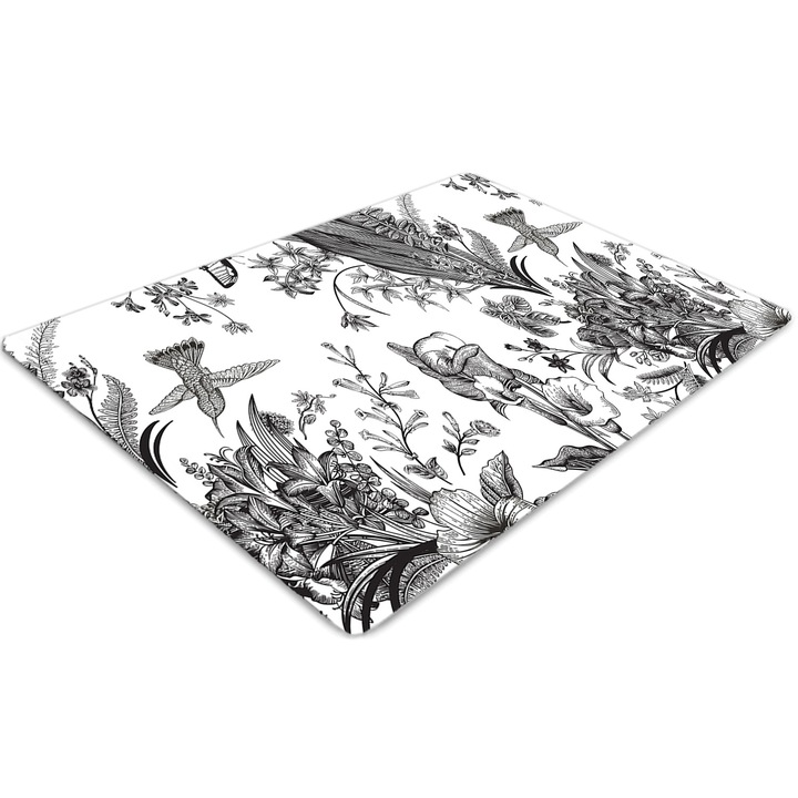 Covor PVC. Tulup. Vinil. Dreptunghi. Gradina. Alb. 100 cm x 70 cm. 010250310010100030696