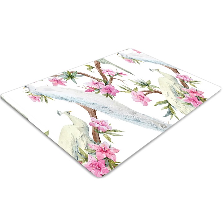 Covor PVC. Tulup. Vinil. Dreptunghi. Paun. Verde. 100 cm x 70 cm. 010250310010100030824