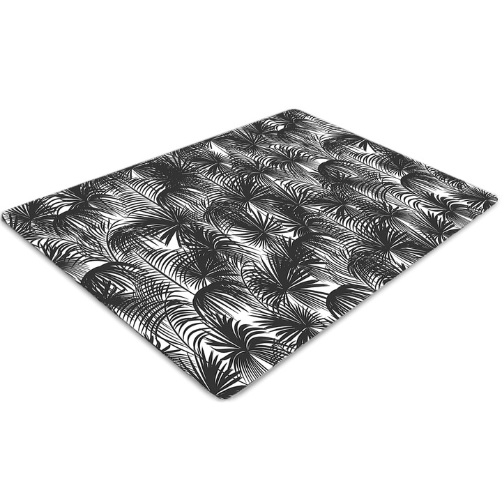 Covor pentru scaun de birou, PVC, palma neagra, Alb, 140 cm x 100 cm, 010250310030100030617