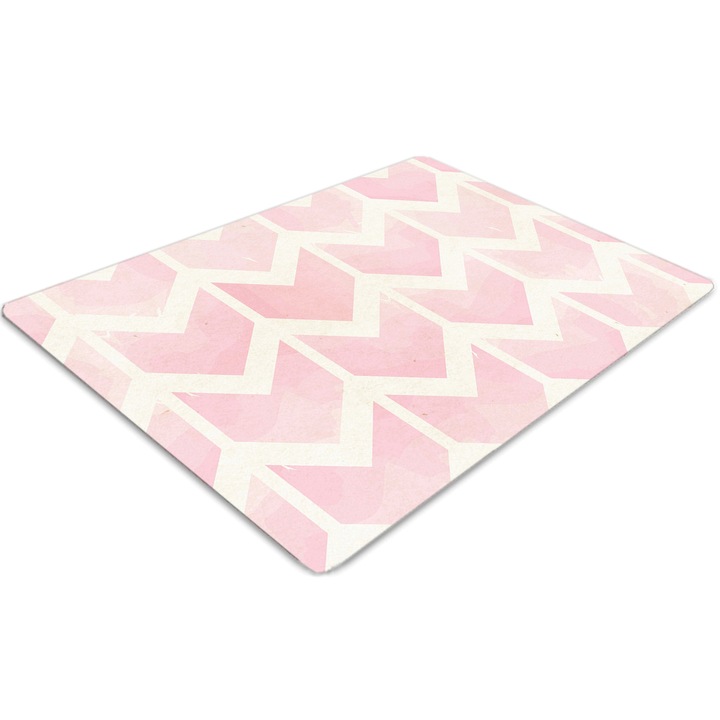 Covor PVC, Tulup, Vinil, Dreptunghi, Vectori roz, Roz, 100 cm x 70 cm, 010250310010100029915