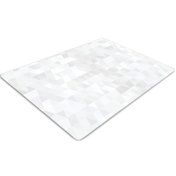 Covor pentru scaun de birou, PVC, triunghiuri de lumina, Albastru, 140 cm x 100 cm, 010250310030100029958