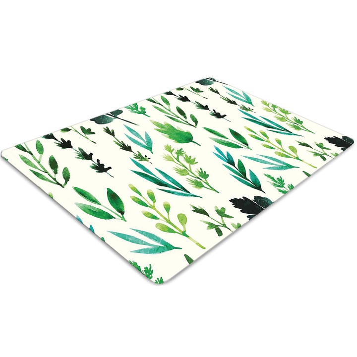 Covor pentru scaun de birou, PVC, flori de camp, Verde, 140 cm x 100 cm, 010250310030100030087